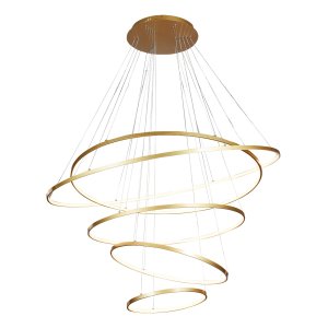 Lustre 5 Aneis 120cm Pendente Moderno Arcos para Pé Direito Duplo Linha Premium