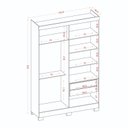 Ver imagem 3 de Guarda-roupa Moderno 4 Portas 2 Gavetas Internas com Pés - Cinamomo/ripado_off White