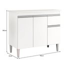 Ver imagem 4 de Balcão de Cozinha Tatiane 95cm Branco com Tampo Mdp - Ajl Móveis