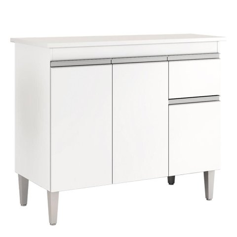 Balcão de Cozinha Tatiane 95cm Branco com Tampo Mdp - Ajl Móveis