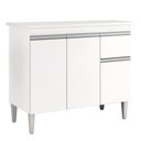 Ver imagem 1 de Balcão de Cozinha Tatiane 95cm Branco com Tampo Mdp - Ajl Móveis
