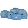 Kit Bolsa De Bebe Saída Maternidade Personalizada Linho Luxo 5 Peças - Azul-claro - 1