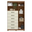Ver imagem 7 de Guarda Roupa Casal Toledo 6 Portas com Espelho e Cômoda Marabá com Espelho e Pés Jatobá Areia - Sant
