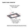Tampo 80cm com Furo para Cooktop 4 Bocas 50cm X 35cm e Pré Furo Cooktop 5 Bocas 60cm X 35cm Luciane - 2