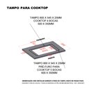 Ver imagem 2 de Tampo 80cm com Furo para Cooktop 4 Bocas 50cm X 35cm e Pré Furo Cooktop 5 Bocas 60cm X 35cm Luciane