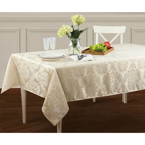 Toalha de Mesa 8 Lugares 150 x 270 cm Jacquard Egeo Marfim