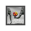 Ver imagem 1 de Quadro Quadrado Frase Elefante 20x20cm:Madeira branca