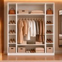 Ver imagem 4 de Armário Closet Modular Colmeia com Prateleiras e Arara Cabideiro Ana New Branco