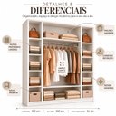 Ver imagem 6 de Armário Closet Modular Colmeia com Prateleiras e Arara Cabideiro Ana New Branco