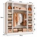 Ver imagem 3 de Armário Closet Modular Colmeia com Prateleiras e Arara Cabideiro Ana New Branco