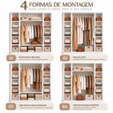 Ver imagem 7 de Armário Closet Modular Colmeia com Prateleiras e Arara Cabideiro Ana New Branco