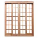 Ver imagem 1 de Porta Balcão de Correr de Madeira Cedro Arana Quadriculada Reto Bat.14 Cm- 2.15 (a) X 1.90 (l)