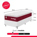 Ver imagem 4 de Cama Box Solteiro + Colchão Comfort Class Pillow Top 88x188 Vinho/suede Branco