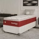 Ver imagem 1 de Cama Box Solteiro + Colchão Comfort Class Pillow Top 88x188 Vinho/suede Branco