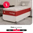 Ver imagem 5 de Cama Box Solteiro + Colchão Comfort Class Pillow Top 88x188 Vinho/suede Branco