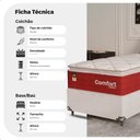 Ver imagem 3 de Cama Box Solteiro + Colchão Comfort Class Pillow Top 88x188 Vinho/suede Branco