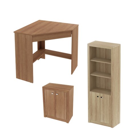 Conjunto P/ Escritório 3 Peças Amêndoa Tecnomobili