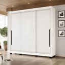 Ver imagem 1 de Roupeiro Valência 3 Portas Correr 4 Gavetas 217x213cm Branco 240837