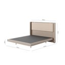 Ver imagem 2 de Cama Adulto Reforçada Luxuosa com Cabeceira Estofada Queen Quarto Aconchegante Sofisticado Ocre Bege