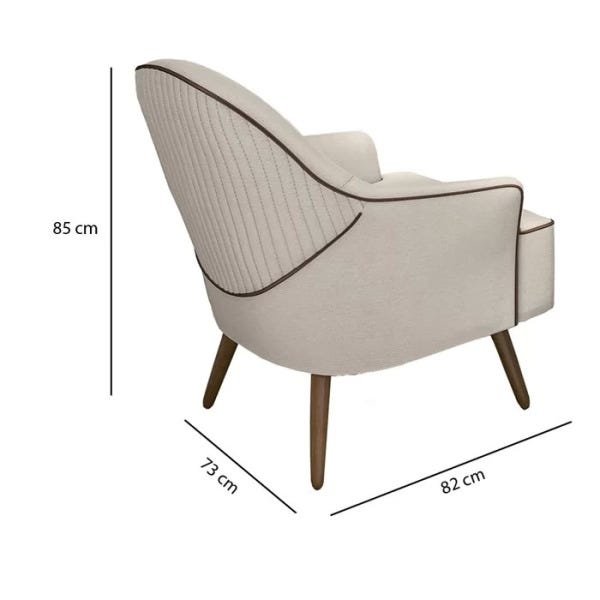 Estofado Sofá Poltrona Dakota 01 Lugar TCE1000xTCA121 73CM Molufan - 5