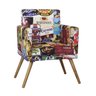 Kit Poltrona Decorativa Nice e Puff Paola Cerveja Suede Pes Palito - 2