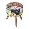 Kit Poltrona Decorativa Nice e Puff Paola Cerveja Suede Pes Palito - 3