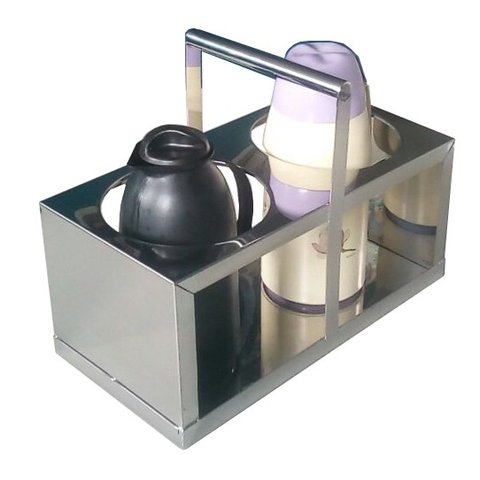 Cesto para 2 garrafas térmicas em aço inox Therj CESTO PARA 2 TERMICAS P/ 2 garrafas com diâmtero at