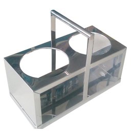 Cesto para 2 garrafas térmicas em aço inox Therj CESTO PARA 2 TERMICAS P/ 2 garrafas com diâmtero at - 2