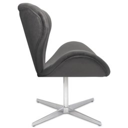 Poltrona Decorativa Swan Suede Cinza Giratória Zarco - 3