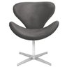 Poltrona Decorativa Swan Suede Cinza Giratória Zarco - 1