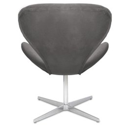 Poltrona Decorativa Swan Suede Cinza Giratória Zarco - 4