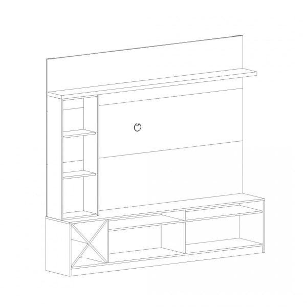 Estante Home para TV até 60 Polegadas 1 Porta de Vidro Veneza Quiditá - 5