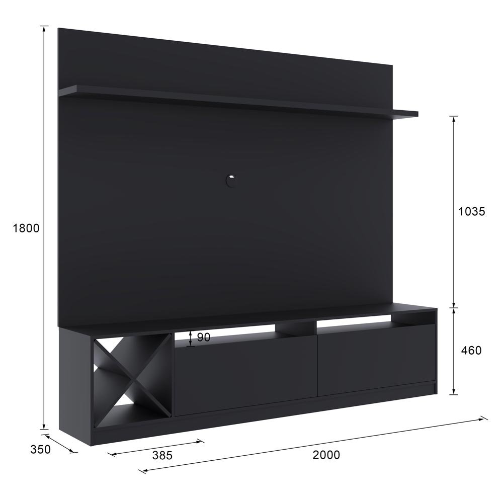 Estante Home para TV Até 60 Polegadas e Adega Vercelli Quiditá - 4