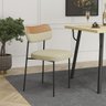 Cadeira Estofada Mila para Sala Jantar Gourmet em Aço-curíssimo-linho-edecasamoveis - 2