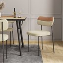 Ver imagem 3 de Cadeira Estofada Mila para Sala Jantar Gourmet em Aço-curíssimo-linho-edecasamoveis