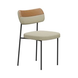 Cadeira Estofada Mila para Sala Jantar Gourmet em Aço-curíssimo-linho-edecasamoveis - 5