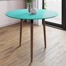 Mesa de Jantar Redonda Tulipa 110 cm com 3 Pés Palito Cor Turquesa - 1