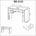 Ver imagem 5 de Mesa para Escritório Engrossurada 1,17m 2gav Me4123 Tecno Mobili - Branco