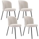 Ver imagem 1 de Kit 4 Cadeiras Sala de Jantar Estofada Gavi L02 Bouclê Cru - Lyam Decor