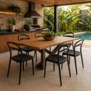 Ver imagem 4 de Jogo 6 Cadeiras Plásticas Tramontina Summa Lia Resistente Empilhável sem Braços Preto Jardim