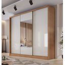 Ver imagem 2 de Guarda Roupa Casal com Espelho 3 Portas 6 Gavetas - Arezzo Plus-cumaru Off White - Móveis Novo Horiz