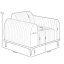 Ver imagem 3 de Kit Sofá 3 Lugares 180cm com 02 Poltronas Molino Base Castanho Pés D'ouro D02 Couríssimo Whisky B