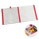 Ver imagem 1 de Escorredor Esteira Cozinha Louça Pia Cuba Extensivo Inox Silicone Compacto Flexivel Multiuso
