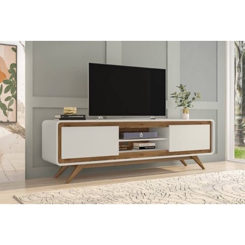 Rack Channel P/ Tv até 65 Polegadas Nature/off White Fabri Móveis