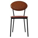 Ver imagem 2 de Kit 02 Cadeiras Estofada para Sala de Jantar Azuri Preto C01 Linho Rosê Courino Caramelo - Lyam