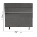 Ver imagem 3 de Cabeceira Estofada Cama Box King 195cm Argentina Corino Cinza Escuro- Mabe Magazine