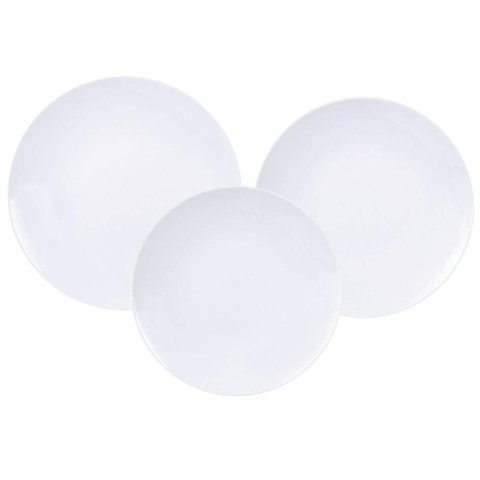 Aparelho de Jantar 12 Peças Tramontina Leonora Porcelana Branca Leve Cupê Mesa Posta Almoço