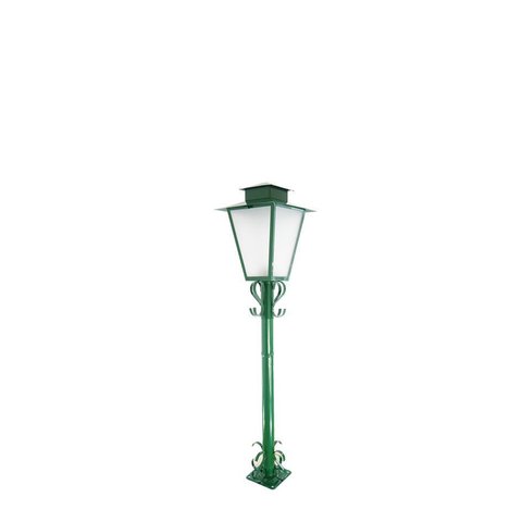 Poste de Jardim Colonial Quadrado 1,25m P2 em Aço Verde