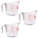 Ver imagem 1 de Kit 03 Jarras Medidoras de Vidro 500ml Marinex com Alça e Bico Direcionador