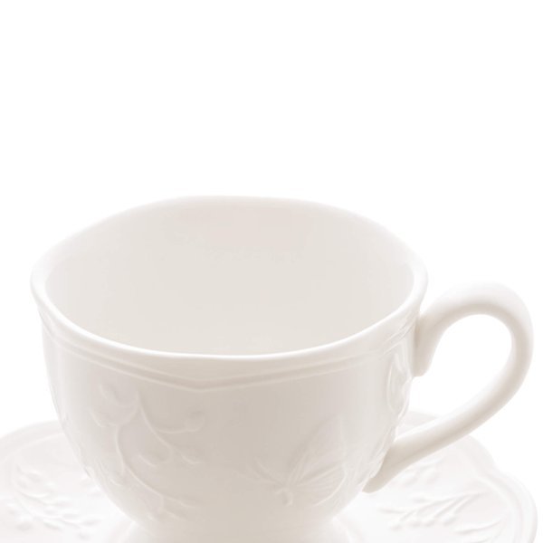 Jogo de Xícaras de Chá de Porcelana com Pires Butterfly Flower 200ml - Lyor - 4 Xícaras com Pires - 2